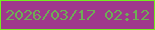 文字の大きさ：5、枠の色：73ed1f、背景の色：9f388c、文字の色：6eae55 無料ブログパーツのブログ時計