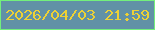 文字の大きさ：3、枠の色：73ef7c、背景の色：6191a6、文字の色：eed135 無料ブログパーツのブログ時計
