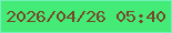 文字の大きさ：4、枠の色：73efba、背景の色：44eb77、文字の色：764828 無料ブログパーツのブログ時計