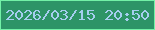 文字の大きさ：5、枠の色：73f1a7、背景の色：2d9467、文字の色：a5ceef 無料ブログパーツのブログ時計