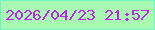 文字の大きさ：5、枠の色：73f2c5、背景の色：a8f9b2、文字の色：bf24f3 無料ブログパーツのブログ時計