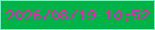文字の大きさ：5、枠の色：73f3b7、背景の色：00b348、文字の色：ee1fb9 無料ブログパーツのブログ時計