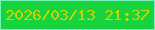 文字の大きさ：5、枠の色：73f3b8、背景の色：17d33e、文字の色：cdd204 無料ブログパーツのブログ時計