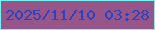 文字の大きさ：3、枠の色：73f5f8、背景の色：96568a、文字の色：2b42c3 無料ブログパーツのブログ時計