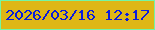 文字の大きさ：5、枠の色：73f6a5、背景の色：deb716、文字の色：091cdd 無料ブログパーツのブログ時計