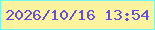 文字の大きさ：1、枠の色：73f7ee、背景の色：fcf39f、文字の色：624df3 無料ブログパーツのブログ時計