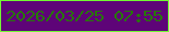 文字の大きさ：5、枠の色：73f832、背景の色：5e0478、文字の色：277809 無料ブログパーツのブログ時計