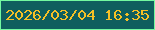 文字の大きさ：4、枠の色：73f8a0、背景の色：0f5e5e、文字の色：f7c026 無料ブログパーツのブログ時計
