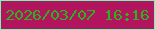 文字の大きさ：2、枠の色：73f9b4、背景の色：b2145e、文字の色：29b31c 無料ブログパーツのブログ時計