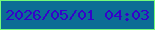 文字の大きさ：3、枠の色：73fb7b、背景の色：0b6d95、文字の色：3501ca 無料ブログパーツのブログ時計