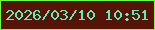 文字の大きさ：1、枠の色：73fc43、背景の色：561408、文字の色：60edb5 無料ブログパーツのブログ時計