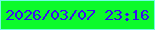 文字の大きさ：1、枠の色：73fce3、背景の色：0cfa2b、文字の色：3a0cf1 無料ブログパーツのブログ時計