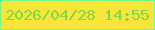 文字の大きさ：3、枠の色：73fd8f、背景の色：fae53a、文字の色：7cdb43 無料ブログパーツのブログ時計
