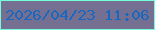 文字の大きさ：3、枠の色：73fed9、背景の色：757092、文字の色：1a67c0 無料ブログパーツのブログ時計