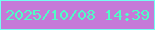 文字の大きさ：5、枠の色：73fff1、背景の色：c57ad8、文字の色：50fdc6 無料ブログパーツのブログ時計
