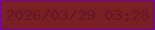 文字の大きさ：2、枠の色：7400a6、背景の色：7a1f23、文字の色：631426 無料ブログパーツのブログ時計