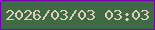 文字の大きさ：3、枠の色：7401ac、背景の色：406946、文字の色：e0cfc0 無料ブログパーツのブログ時計