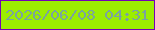 文字の大きさ：1、枠の色：7401b6、背景の色：9ced01、文字の色：7aa39e 無料ブログパーツのブログ時計