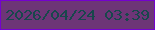 文字の大きさ：1、枠の色：7402ce、背景の色：6d3577、文字の色：18474c 無料ブログパーツのブログ時計