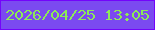 文字の大きさ：2、枠の色：7403fb、背景の色：7b4af0、文字の色：8cea58 無料ブログパーツのブログ時計