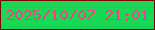 文字の大きさ：1、枠の色：740404、背景の色：15d855、文字の色：f54588 無料ブログパーツのブログ時計