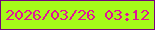 文字の大きさ：2、枠の色：74057d、背景の色：a5fb19、文字の色：e11497 無料ブログパーツのブログ時計