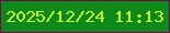文字の大きさ：1、枠の色：740650、背景の色：0d891a、文字の色：c8fa1c 無料ブログパーツのブログ時計