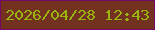 文字の大きさ：4、枠の色：740869、背景の色：733120、文字の色：98b510 無料ブログパーツのブログ時計