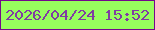 文字の大きさ：2、枠の色：74088c、背景の色：97fe5d、文字の色：803ca2 無料ブログパーツのブログ時計