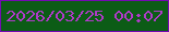 文字の大きさ：5、枠の色：740ab2、背景の色：0c5c16、文字の色：b03ac9 無料ブログパーツのブログ時計