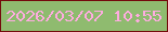 文字の大きさ：2、枠の色：740b0c、背景の色：8fbb6f、文字の色：feabe0 無料ブログパーツのブログ時計