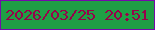 文字の大きさ：2、枠の色：740baa、背景の色：1f9f45、文字の色：97024a 無料ブログパーツのブログ時計