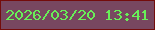文字の大きさ：4、枠の色：740c0b、背景の色：784760、文字の色：68ef58 無料ブログパーツのブログ時計