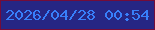 文字の大きさ：1、枠の色：740c39、背景の色：262684、文字の色：387ffa 無料ブログパーツのブログ時計