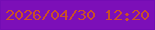 文字の大きさ：2、枠の色：740cb4、背景の色：7c0fb8、文字の色：c95028 無料ブログパーツのブログ時計