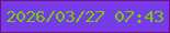 文字の大きさ：5、枠の色：740d84、背景の色：763ce7、文字の色：76cd04 無料ブログパーツのブログ時計