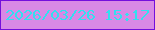 文字の大きさ：4、枠の色：740fdc、背景の色：d889e5、文字の色：32e0ef 無料ブログパーツのブログ時計