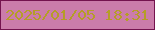 文字の大きさ：5、枠の色：74134e、背景の色：cb7caa、文字の色：b59d27 無料ブログパーツのブログ時計