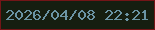 文字の大きさ：4、枠の色：741517、背景の色：161e10、文字の色：6b94a4 無料ブログパーツのブログ時計