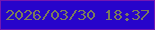 文字の大きさ：5、枠の色：7416b2、背景の色：2704cb、文字の色：7b7b5b 無料ブログパーツのブログ時計