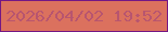 文字の大きさ：1、枠の色：741784、背景の色：db715e、文字の色：b8556f 無料ブログパーツのブログ時計