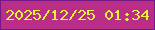 文字の大きさ：5、枠の色：741884、背景の色：bb2e87、文字の色：e2f72f 無料ブログパーツのブログ時計