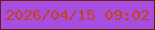 文字の大きさ：5、枠の色：741910、背景の色：a64ee0、文字の色：c84210 無料ブログパーツのブログ時計
