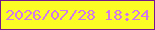 文字の大きさ：1、枠の色：741a8d、背景の色：fbfd25、文字の色：d179eb 無料ブログパーツのブログ時計
