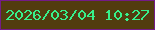 文字の大きさ：2、枠の色：741b88、背景の色：523c0f、文字の色：37f08b 無料ブログパーツのブログ時計