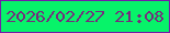 文字の大きさ：3、枠の色：741ca8、背景の色：07f369、文字の色：752c7d 無料ブログパーツのブログ時計