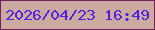 文字の大きさ：4、枠の色：742161、背景の色：cdaa9f、文字の色：5221e1 無料ブログパーツのブログ時計