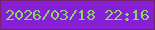 文字の大きさ：5、枠の色：74226f、背景の色：8720d4、文字の色：88d570 無料ブログパーツのブログ時計