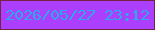 文字の大きさ：5、枠の色：742343、背景の色：ac3ffd、文字の色：2baaea 無料ブログパーツのブログ時計