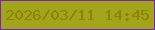 文字の大きさ：3、枠の色：7423c0、背景の色：a2a51a、文字の色：8c8203 無料ブログパーツのブログ時計